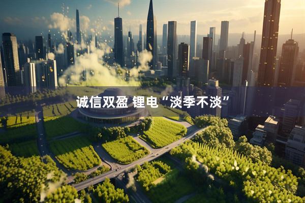诚信双盈 锂电“淡季不淡”
